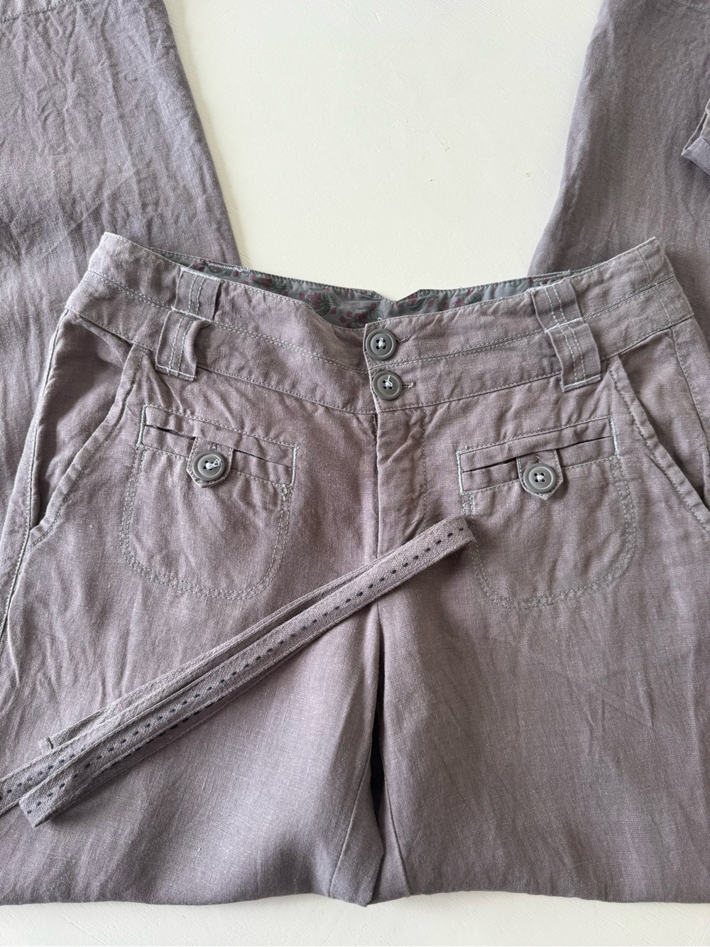 Anthropologie Straight-Leg Pants in Taupe Gray - Picture 2 of 6